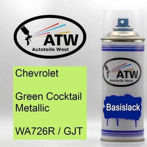 Chevrolet, Green Cocktail Metallic, WA726R / GJT: 400ml Sprühdose, von ATW Autoteile West.